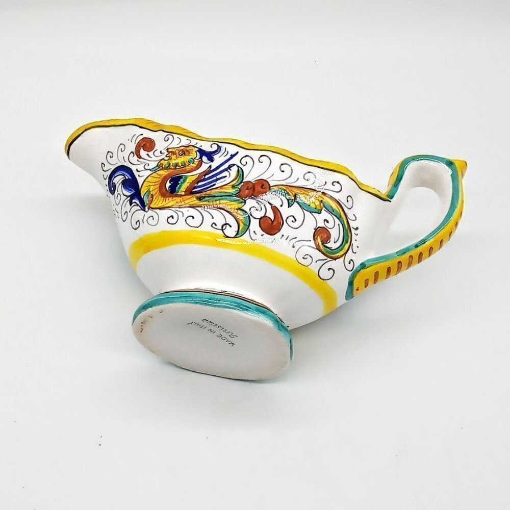 Artistica Raffaellesco Italian Handpainted Ceramic Gravy Sauce Boat - Picture 6 of 8